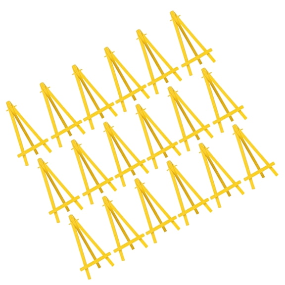 CTIRCHIU Yellow Triangle Frame Easel Premium Plastic Tabletop Photo Display 30Pcs
