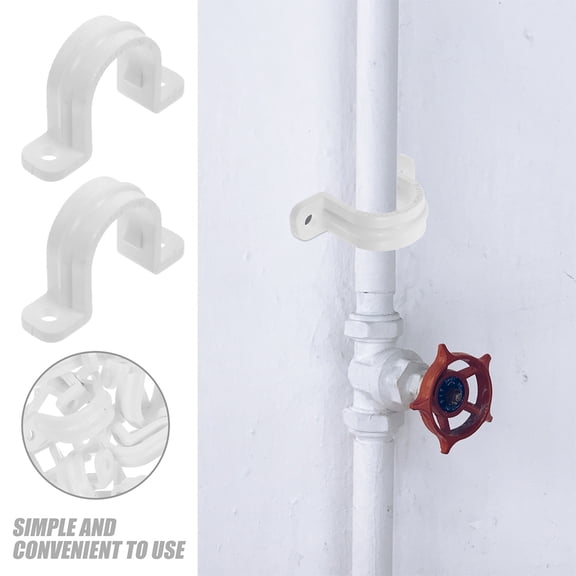 CTIRCHIU 30Pcs White U Shaped Pipe Strap Clips for Hose and Pipe Hanging with Smooth Surface