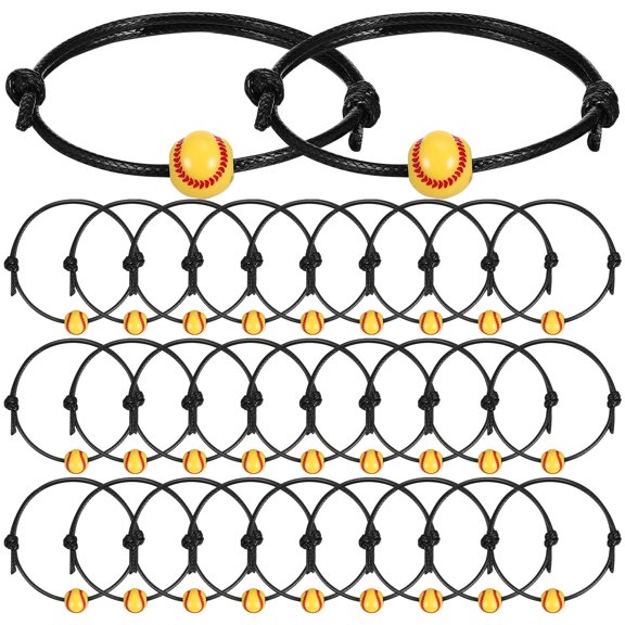 CTIRCHIU 30pcs Baseball Friendship Bracelets Adjustable Length Sports Theme Multi Comfortable Fit For Teens