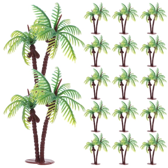 CTIRCHIU 36Pcs Fake Potted Coconut Palm Trees Plastic Model Trees for Diorama Aquarium Or Garden Decor
