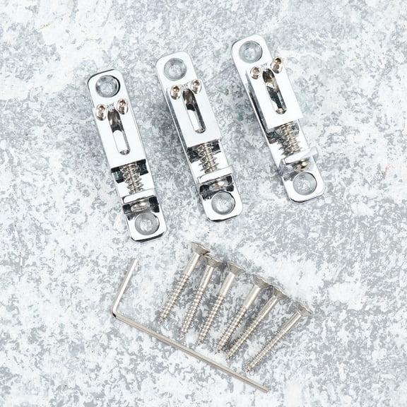 CTIRCHIU 3PCS Locking Guitar Bridge Silver Replacement Part for Electric Guitar with String Breakage Prevention