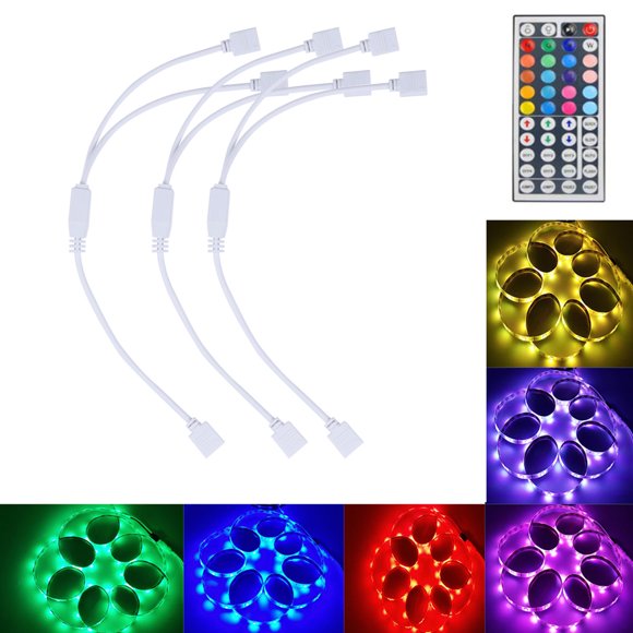 CTIRCHIU 3PCS/Set LED Connection Line RGB PC Cables White Plastic for Illumination