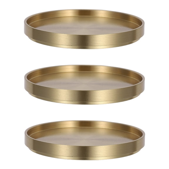 CTIRCHIU 3Pcs Brass Copper Coaster Pads Decorative Tea Mug Mats for Dining Table Use