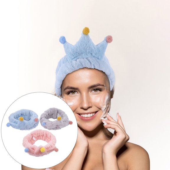 CTIRCHIU 3Pcs Coral Fleece Hairbands Assorted Colors Elastic Headbands for Yoga and Running