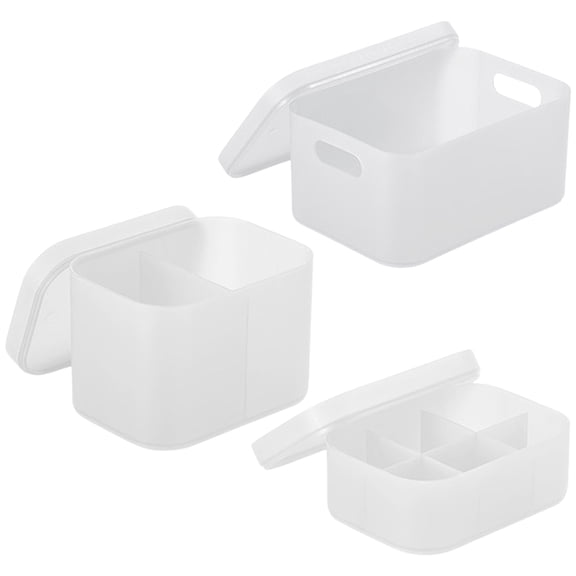 CTIRCHIU 3Pcs Cosmetic Organizer Box Plastic Storage for Perfume Lipstick and Skincare Items