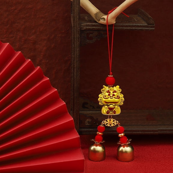 CTIRCHIU Dragon Bell Pendant Auspicious Chinese New Year Decor Assorted Colors Plastic Polyester