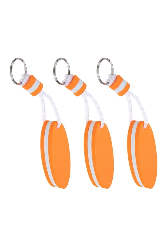 Orange EVA Floating Keychain Surfboard Pendant, Water-Resistant, Highly Visible, 3 Pieces Set for Outdoor Water Activities