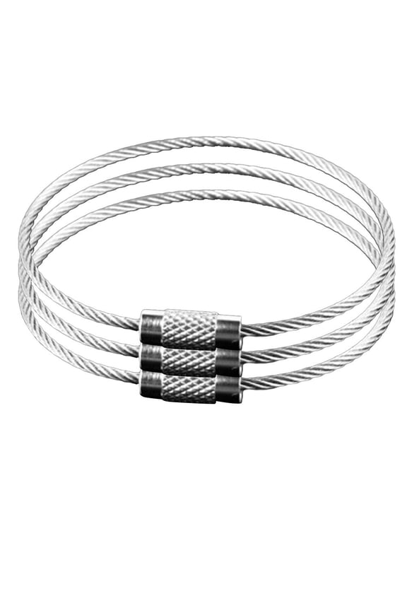 3Pcs Stainless Steel Wire Keychain Rings Circle Strong Travel