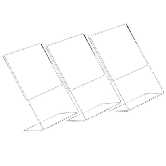 CTIRCHIU 3Pcs Transparent Acrylic Display Stand Desktop Holder for Menu Cards and Information Sheets