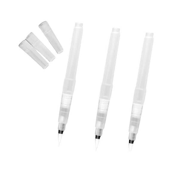 CTIRCHIU 3Pcs White Water Color Brush Pen Durable Nylon Tip for Sketching and Painting