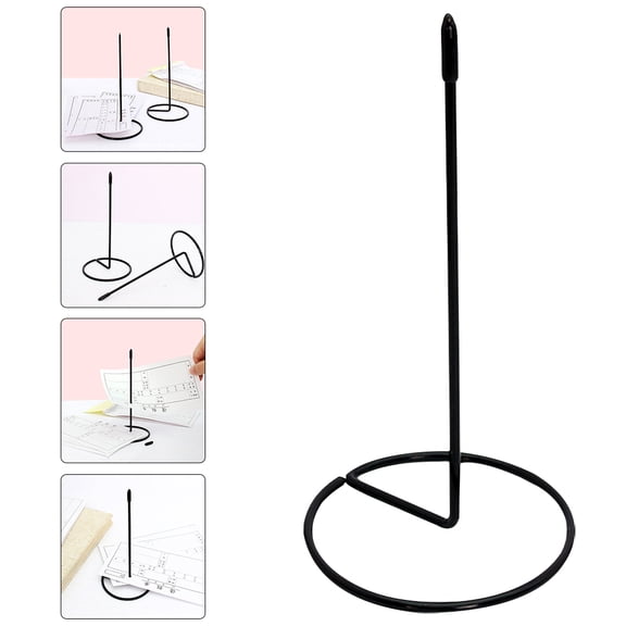 CTIRCHIU 3-Piece Black Stainless Steel Receipt Spike Organizer for Restaurant Bills and Order Management