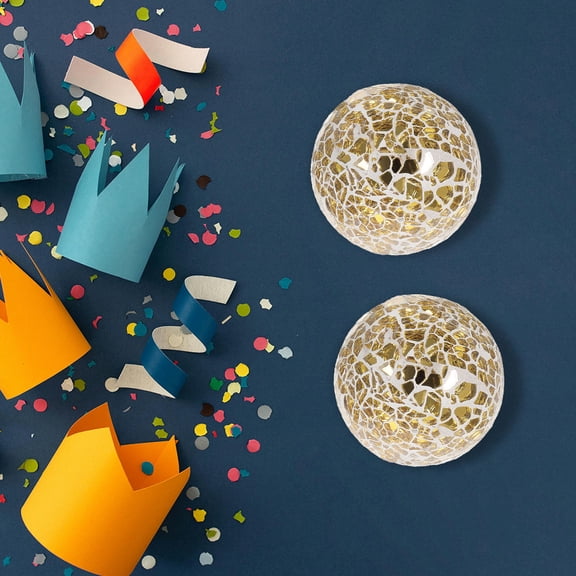 CTIRCHIU 3pcs Mosaic Spheres Decorative Balls for Elegant Home Decor on Bedroom Shelves