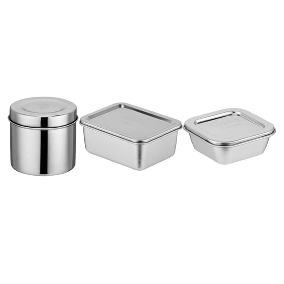 CTIRCHIU 3Pcs Stainless Steel Lunch Boxes Leak Proof Food Crisper Containers with Lids