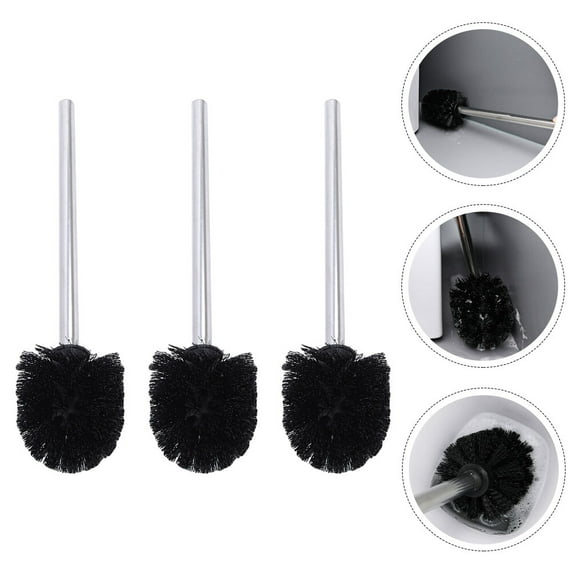 CTIRCHIU Set of 3 Black Toilet Brush Replacement for Home Bathroom Cleaning with and Practical Design