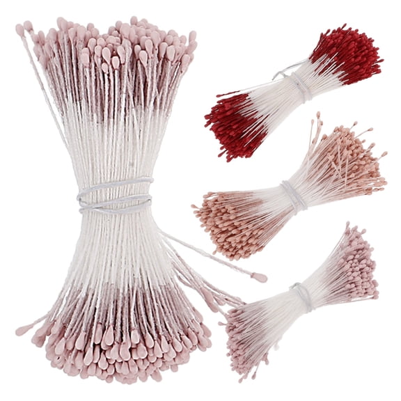 CTIRCHIU Flower Core Thread Artificial Flower White 4 Bundles