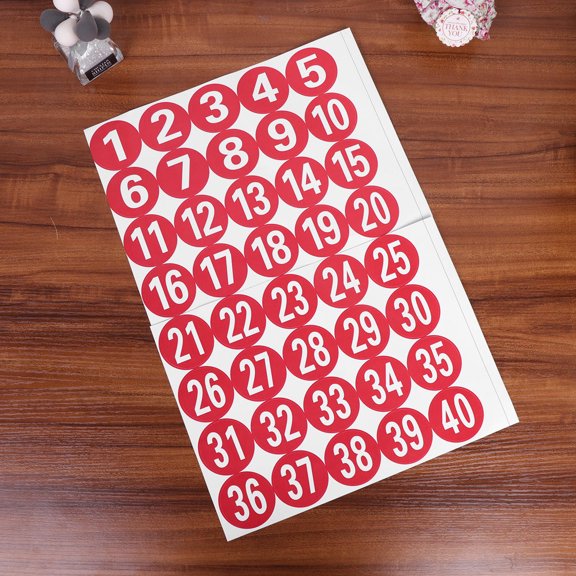 CTIRCHIU Table Number Stickers Red Paper for Wrapping Treats 40Pcs 11.6x8.3in