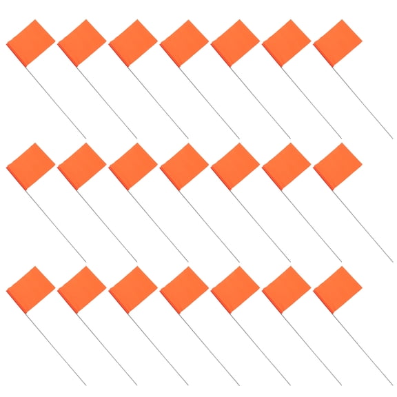 CTIRCHIU 40Pcs High Visibility Orange Utility Flags with Steel Wire for Lawn Yard and Field Marking