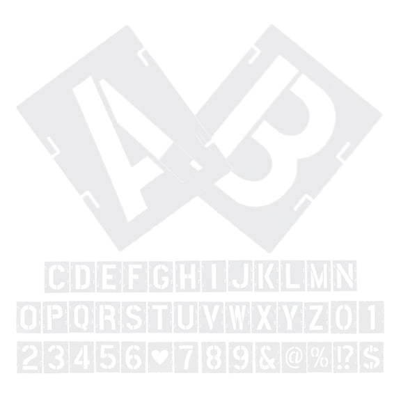 CTIRCHIU 42Pcs Reusable Plastic Letter and Number Stencils for DIY Wall Wood Furniture Painting