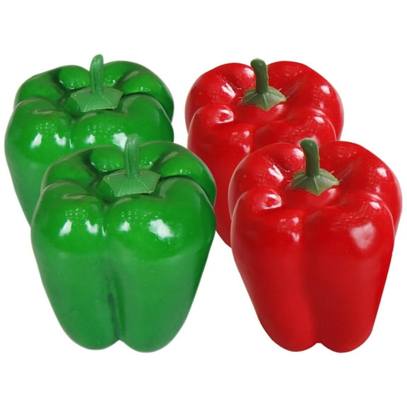 CTIRCHIU 4Pcs Artificial Peppers Foam Decoration Assorted Color Realistic Chili Pepper Ornament