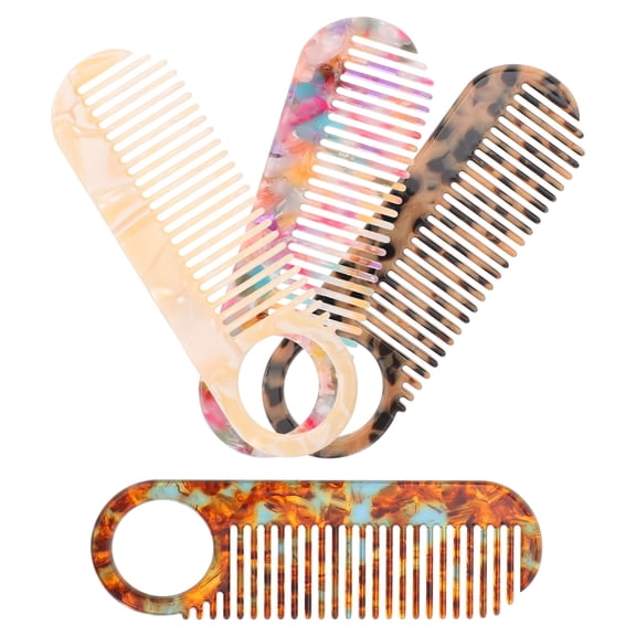 CTIRCHIU Assorted Acetate Hair Combs, Anti-Static, Smooth Edges, Vented Design, 4-Piece Set for Salon Styling