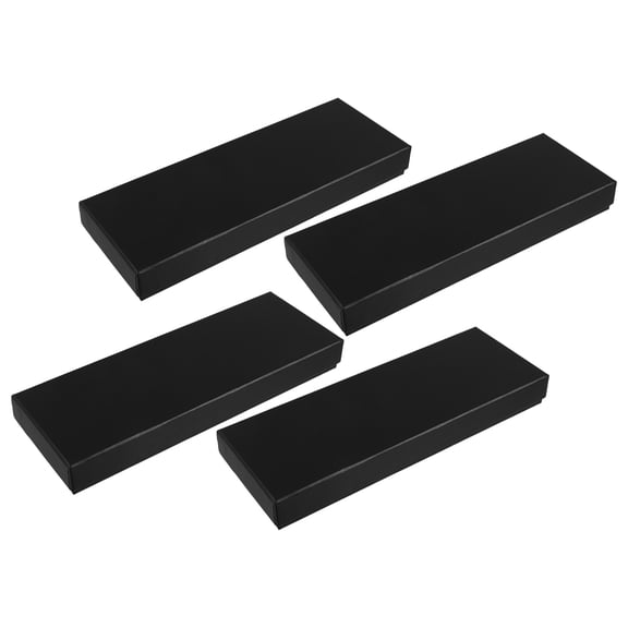 CTIRCHIU 4Pcs Black Matte Neck Tie Organizer Box with Lid for Necktie Protection and Display