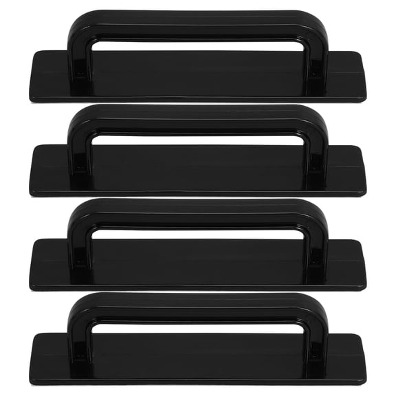 CTIRCHIU 4Pcs Self Adhesive Cabinet Handles Black Plastic Drawer Pulls for Kitchen Wardrobe Doors Stylish and Removable