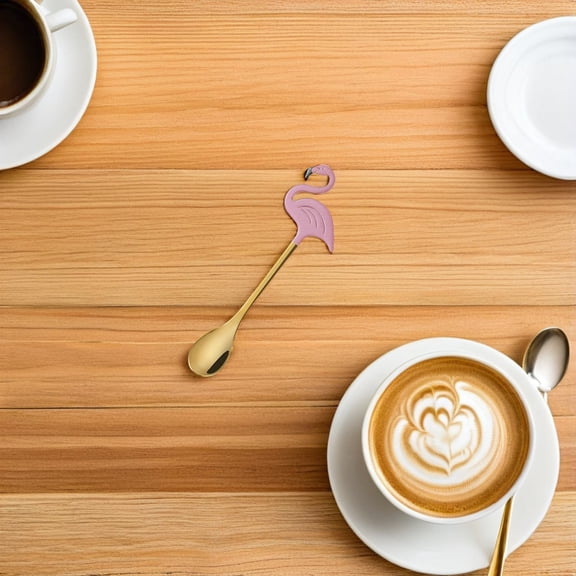 CTIRCHIU 4Pcs Flamingo Stainless Steel Coffee Mixing Spoons for Tea Dessert and Beverage