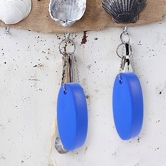 CTIRCHIU 4Pcs Oval Floating Keychains with PU and Aluminum Alloy for Boating Decor