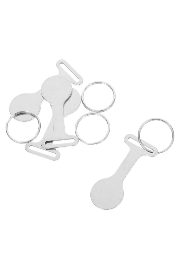4Pcs Durable Stainless Steel Shopping Cart Coin Keychain Quarter Holder Portable