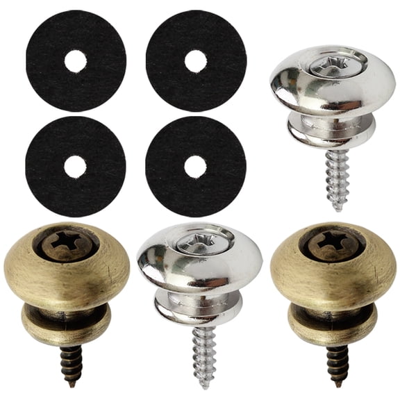 CTIRCHIU 4Pcs Felt Iron Guitar Strap Buttons for Electric Acoustic Bass Ukulele Mandolin