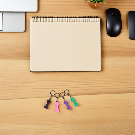 CTIRCHIU 4Pcs Fitness Barbell Keychain Metal Dumbbell Charm for Home Gym Office Use