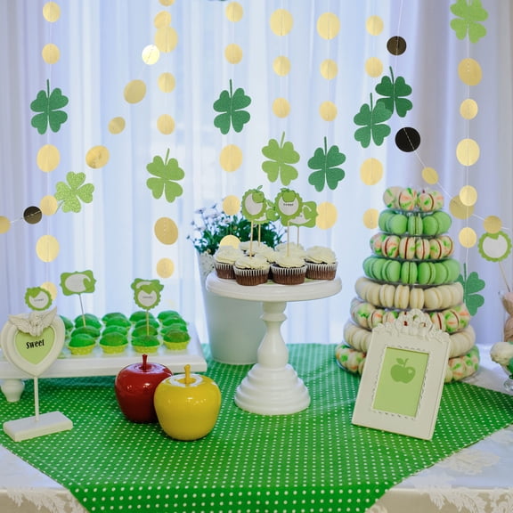 CTIRCHIU 4Pcs Circle Dot Gar Hanging Decoration for Birthday Wedding Festive Events