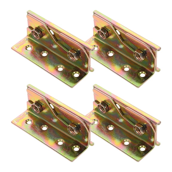 CTIRCHIU 4Pcs Golden Bed Frame Hardware Brackets with Heavy Duty Design for Bed Rail Fitting
