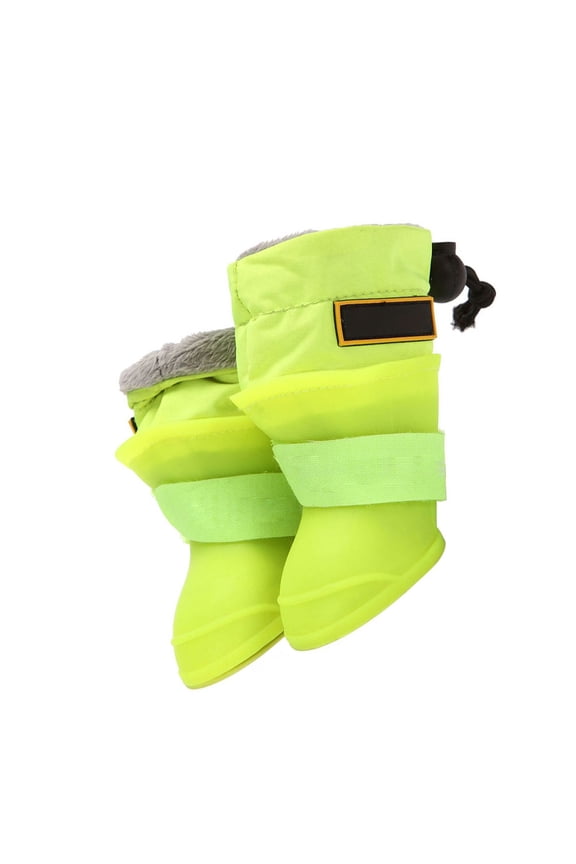 4Pcs Green Waterproof Dog Boots Non Slip Outdoor Rain Shoes Easy Put on Take Off