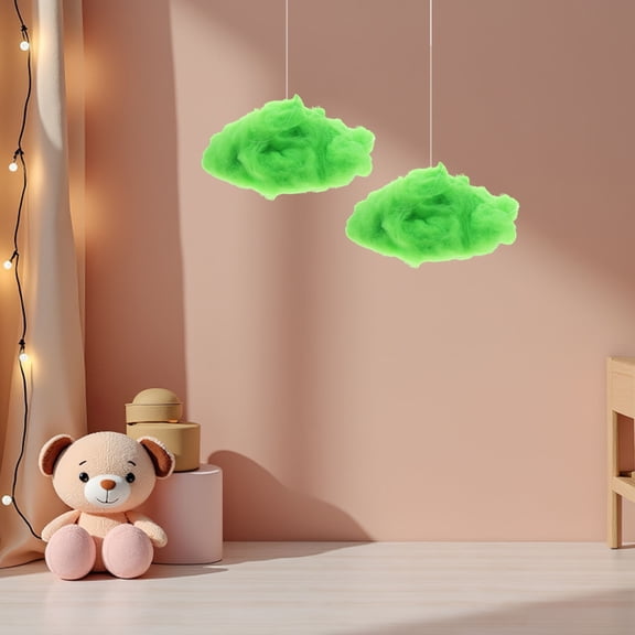 CTIRCHIU 4Pcs Light Green Artificial Cloud Decorations Hanging Ceiling Props Elegant Room Party Ornament