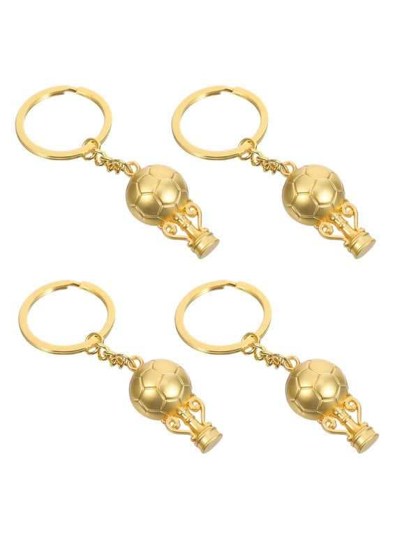 X-1438 Metal Football Trophy Pendant Keychain Accessories 4 Pack