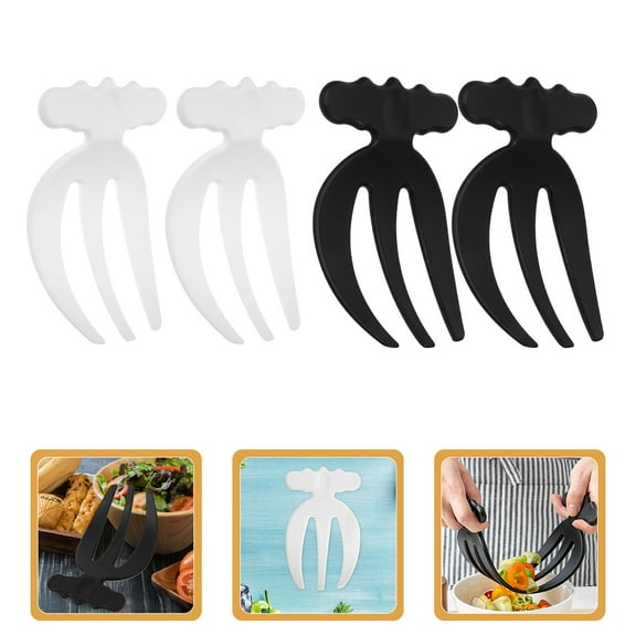 CTIRCHIU Set of 4 Plastic Pasta Serving Forks for Cooking, Meal Prep, and Home Kitchen Use