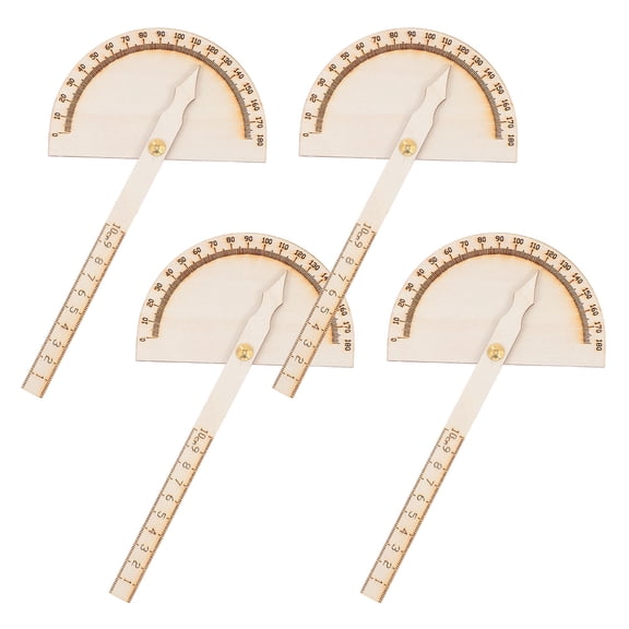 CTIRCHIU 4pcs Adjustable Protractor for Woodworking Beige Wood Measuring Tool for Craft Supplies