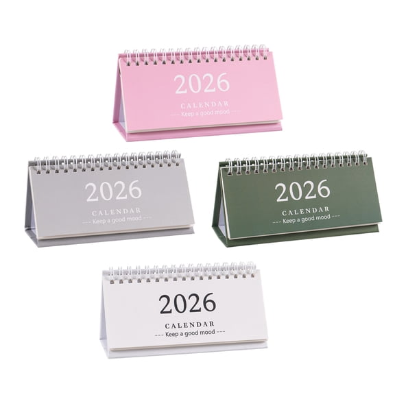 CTIRCHIU 4Pcs Portable 2026 Desk Calendar English Monthly Planner for Study and Work