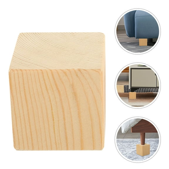 CTIRCHIU Couch Risers Blocks Furniture Risers Wood 4Pcs 2.0X2.0X2.0in