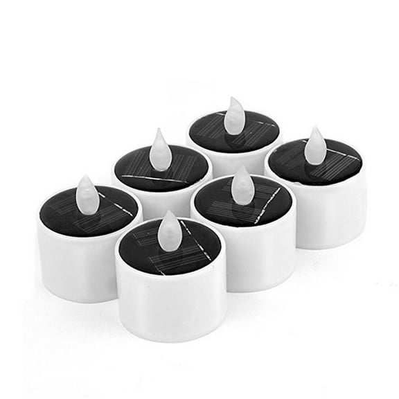 CTIRCHIU 4Pcs White LED Solar Candle Light Flameless Flickering Candle for Dinner and Event Lighting