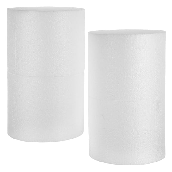 CTIRCHIU 4Pcs White Polystyrene Cake Dummy Set Reusable Foam Round Shapes for Wedding Display and Decorating