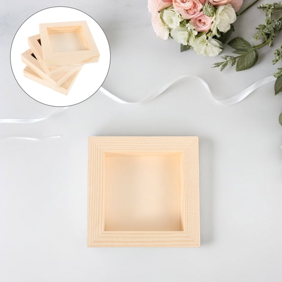 CTIRCHIU 4-Pack Unfinished Wooden Frames for Painting, Craft Projects, and Art, Natural Wood Frame Set for Artists and Crafters