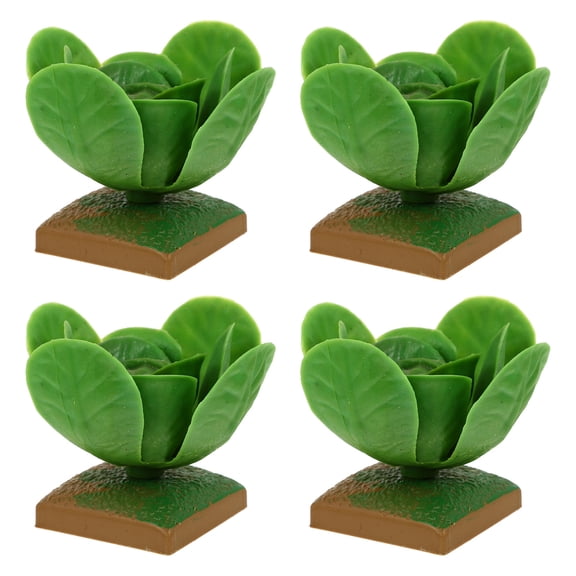 CTIRCHIU 4-Piece Green Plastic Cabbage Fake Vegetable Models Set for Realistic Home and Kitchen Decoration