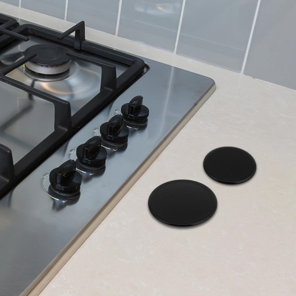 CTIRCHIU 4pcs Burner Head Covers Gas Hob Protector Black for Cooking