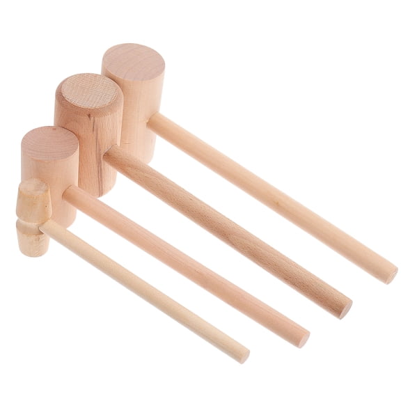 CTIRCHIU 4-Piece Wooden Crab Mallet Set for Seafood Cracking and Dining, Kitchen Tool for Home Cooking and Seafood