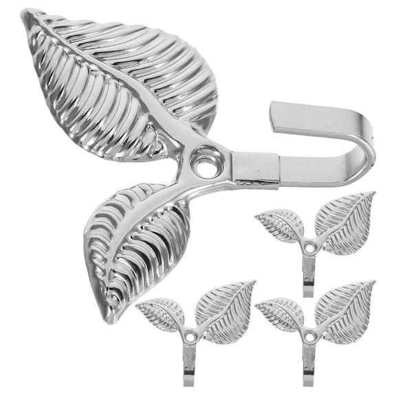 CTIRCHIU 4Pcs Rustic Cast Iron Decorative Leaf Wall Hooks for Keys Coats and Hats