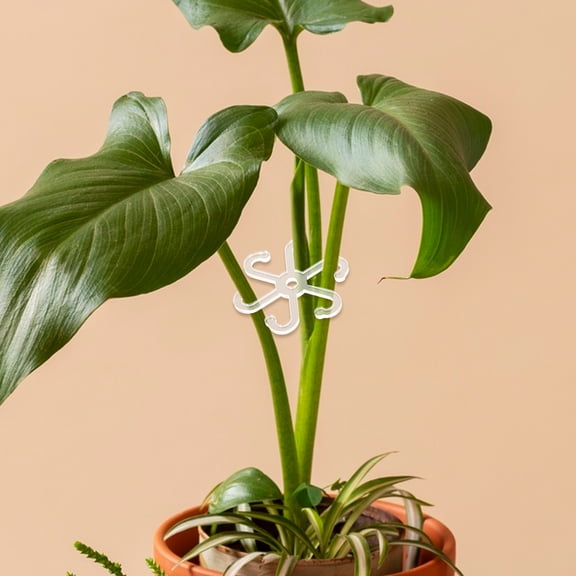 CTIRCHIU 4pcs Transparent Acrylic Plant Stem Support for Monstera Climbing Stakes and Outdoor Gardening Tools