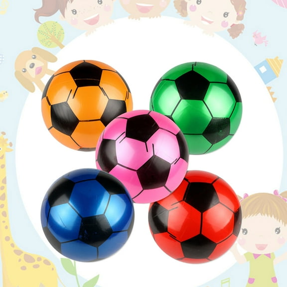 CTIRCHIU 5-Pack Inflatable PVC Soccer , Smooth Texture, Elastic Material, Assorted Bright Colors for Outdoor Fun