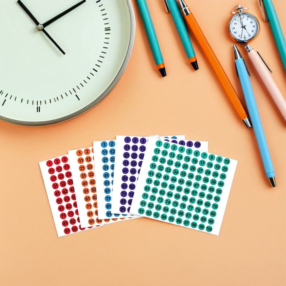 Desk Number Stickers Examples CTIRCHIU Round Number Stickers Self-Adhesive Labels for Organizing ...